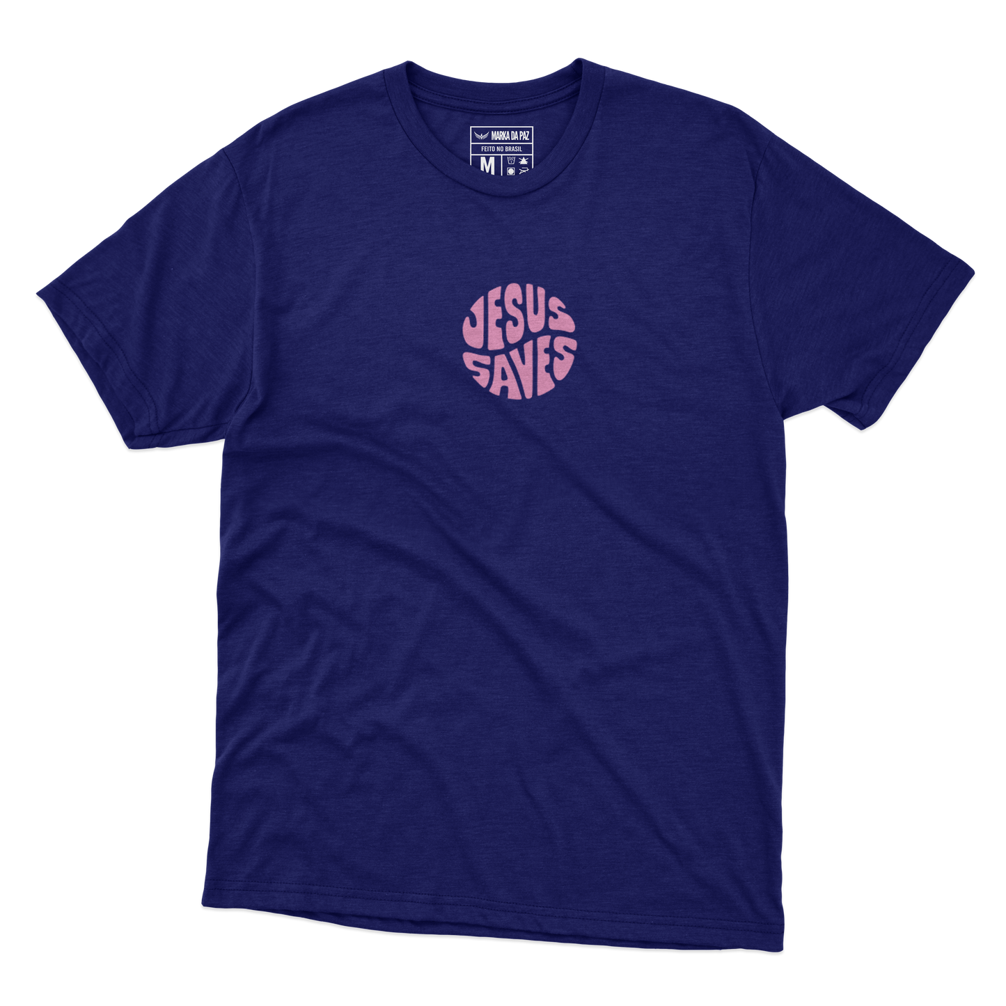 CAMISETA JESUS SAVES AZUL MARINHO - O RETIRO