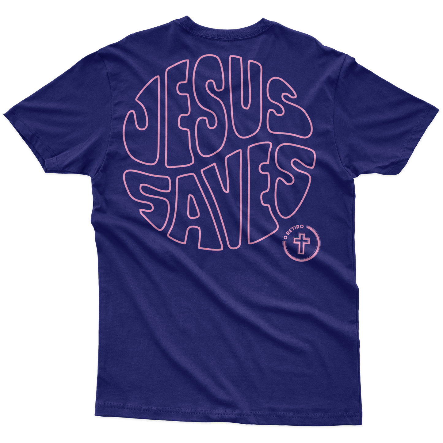 CAMISETA JESUS SAVES AZUL MARINHO - O RETIRO