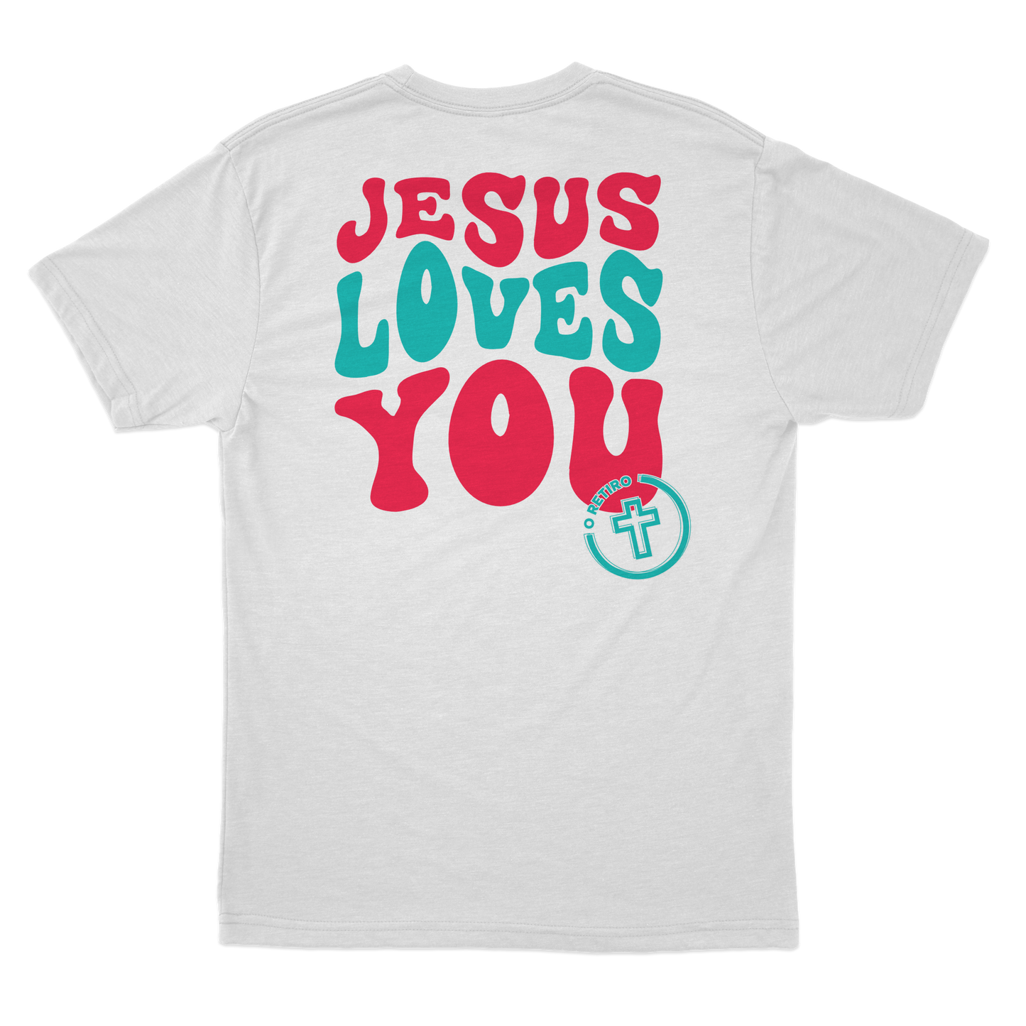 CAMISETA JESUS LOVES YOU BRANCA - O RETIRO