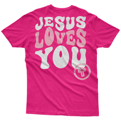 CAMISETA ADULTO ROSA JESUS LOVES ROSA 03 O RETIRO